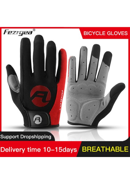 Kırmızı Stil L Boyutu Açık Hava Sporları Bisiklet Eldiveni Erkek ve Kadın Spor Kaymaz Sürme Tam Parmak Bisiklet Nefes Dokunmatik Ekran Eldiveni (Yurt Dışından) fırsatları