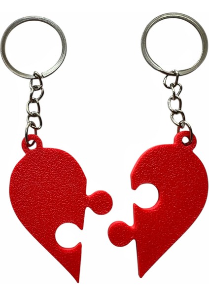 Iki Parçalı Puzzle Kalp Anahtarlık Sevgililer Günü Hediyesi