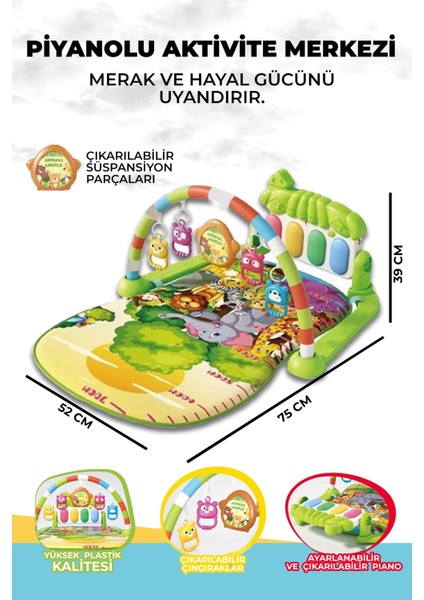 Piyanolu Eğitici Bebek Oyun Halısı ( Jimnastik Merkezi Çıngıraklı Zeka Geliştirici) fiyatları