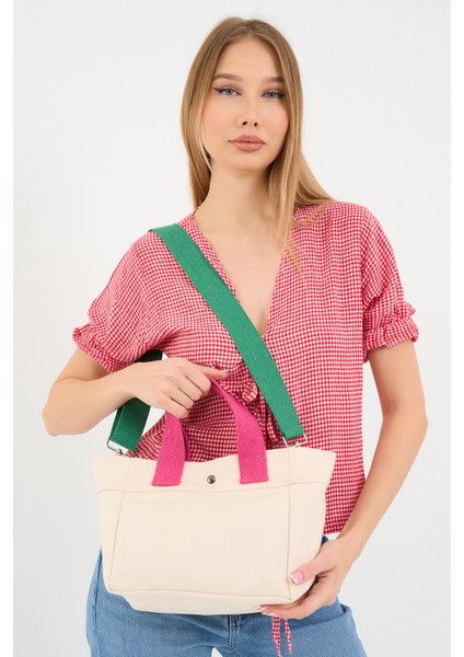 Color Ful Mini Cotton Canvas Tote / Renkli Mini Pamuk Kanvas Tote (21*24)