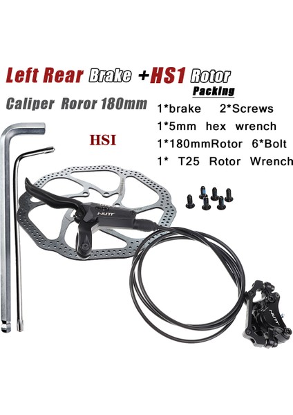 180 Sol Arka Hs1 Stili Nutt Mtb Bisiklet Hidrolik Yağ Disk Fren Seti Rt Rotor Kaliper Sağ Ön Sol Arka Bisiklet Scooter Bisiklet Parçaları (Yurt Dışından)