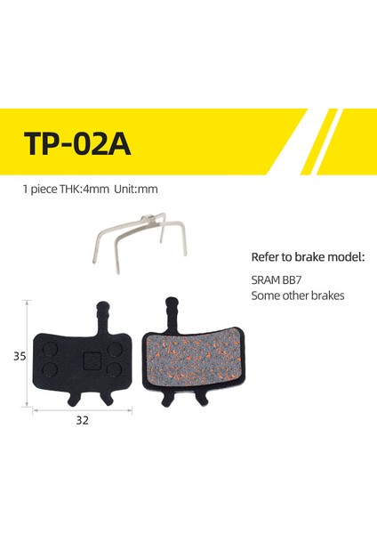 TP-02A Tarzı Bisiklet Fren Balataları Bisiklet Disk Fren Balatası Bisiklet Hidrolik Disk Fren Balataları Yarı Metalik Bb5 Bb7 Için (Yurt Dışından)