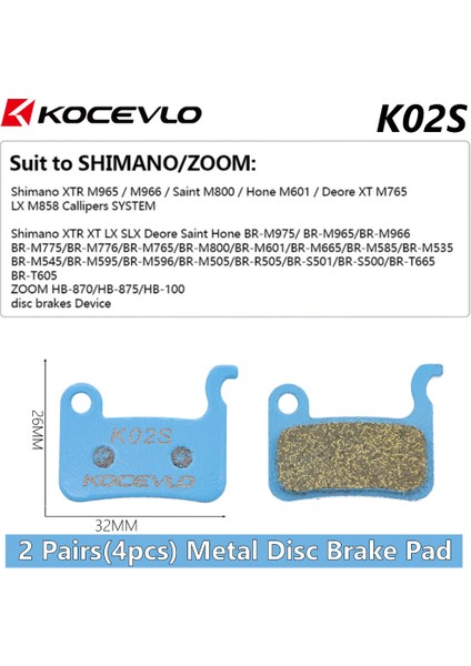 K02S 2 Çift Stili 2 Çift 4 Adet Dağ Bisikleti Hidrolik Disk Seramik Metal Fren Balataları B01S Sram Avıd Hayes Magura Zoom Fren Balataları (Yurt Dışından)