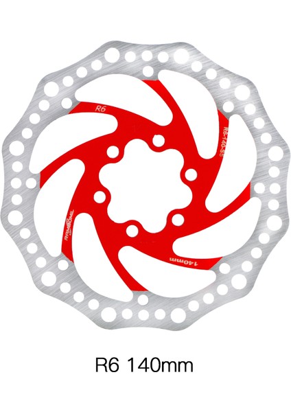 R6 140 Kırmızı Tarzı R6 Renkli Mtb Fren Diski Dağ Bisikleti Hidrolik Mekanik Kaliper Rotörü Bisiklet Vtt Bmx Yol Ultra Hafif (Yurt Dışından)