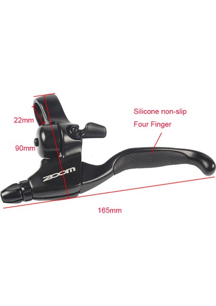 1 Çift Çan Tarzı Zoom Mtb Yol Bisikleti Fren Kolu Seti Alüminyum Alaşım Siyah Bisiklet Sapı 4 Parmak Sol & Sağ Zil ile V Fren Disk Fren - (Yurt Dışından)