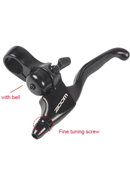1 Çift Çan Tarzı Zoom Mtb Yol Bisikleti Fren Kolu Seti Alüminyum Alaşım Siyah Bisiklet Sapı 4 Parmak Sol & Sağ Zil ile V Fren Disk Fren - (Yurt Dışından)