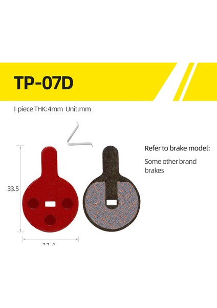 TP-07D Stili Bisiklet Fren Balataları Bisiklet Disk Fren Balatası Bisiklet Hidrolik Disk Fren Balataları Yarı Metalik Bb5 Bb7 Için (Yurt Dışından)