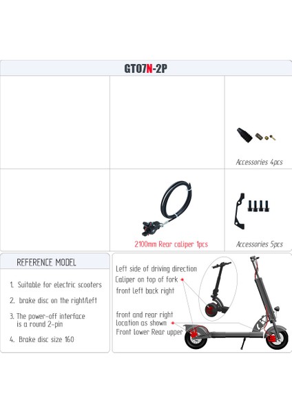 Arka Disk Fren Stili GT07N Elektrikli Bisiklet Dağ Bisikleti Scooter Bölünmüş Uzun Yağ Borusu Ayarlanabilir Sağ Disk Güç Kapatma Fren Xod Bafang Parçası (Yurt Dışından)