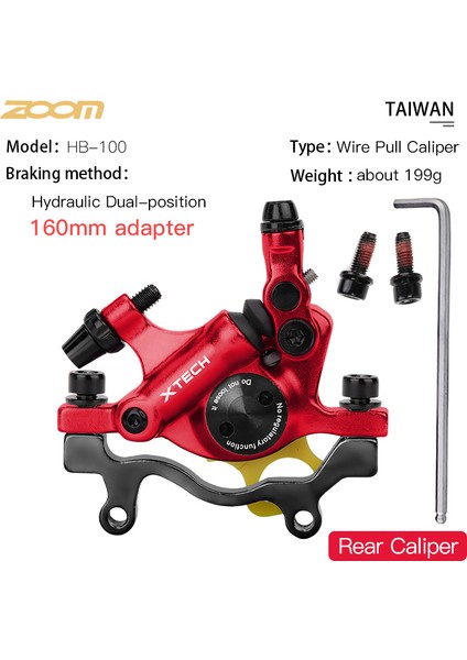 Arka Kırmızı Tarzı Zoom Xtech HB100 Mtb Hidrolik Hat Çeken Disk Fren Seti Scooter Bisiklet Kaliperleri G3 Hs1 Diskler Bisiklet Parçaları (Yurt Dışından)