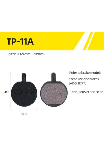TP-11A Tarzı Bisiklet Fren Balataları Bisiklet Disk Fren Balatası Bisiklet Hidrolik Disk Fren Balataları Yarı Metalik Bb5 Bb7 Için (Yurt Dışından)