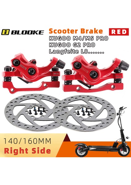 160 mm Arka Rotor Stili Blooke Scooter Disc Fren Kugoo G2 Pro Janobike T Elektrikli E-Scooter Mekanik Sağ Yan Kaliper Nutt Için (Yurt Dışından)