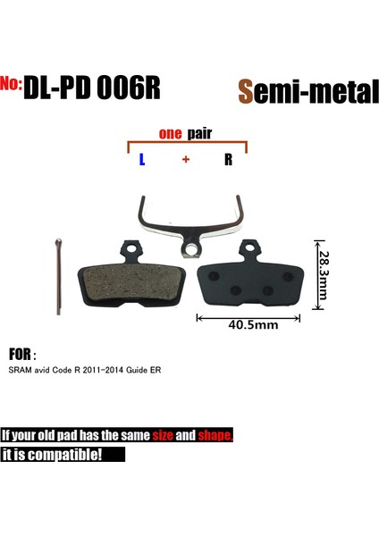 Dl-Pd 006R Stili Sram Avid Code R Rehber Hidrolik Kaliper Için 4 Çift Yarı Metalik Mtb Dağ Bisikleti Disk Fren Pedalı (Yurt Dışından)