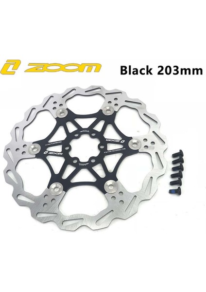 Siyah 203MM Stili Zoom Dağ Bisikleti Disk Fren Rotoru Ultralight Isı Dağılımı Yüzen Rotor Mtb Hidrolik Disk Fren Pedalı (Yurt Dışından)