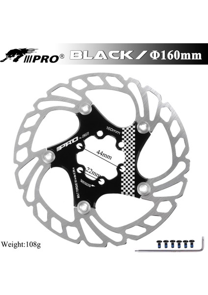 160MM Siyah Tarzı Iııpro Mtb Yol Bisikleti Fren Disk Rotoru Yüzen Pedal 6 Civatalı Tırnak Disk Dağ Hub Bisiklet Parçaları (Yurt Dışından)