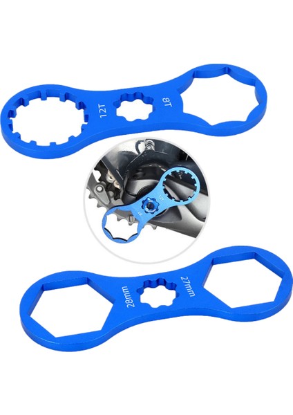 B-Mavi 27MM-28MM Tarzı Xcrxctxcmrst Mtb Için Bisiklet Ön Çatal Tamir Aracı 3-In-1 Anahtar Ön Çatal Anahtarı Sökme Araçları (Yurt Dışından)