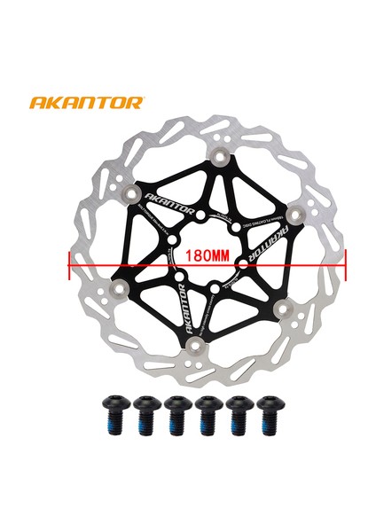 Siyah 180MM Stili Akantor Bisiklet Soğutmalı Fren Diskleri Mtb Yol Bisikleti Ultralig Paslanmaz Çelik Fren Diski mm Yüzen Rotor Bisiklet Diski (Yurt Dışından)