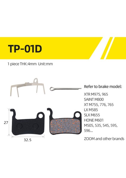 TP-01D Stili Bisiklet Fren Balataları Bisiklet Disk Fren Balatası Bisiklet Hidrolik Disk Fren Balataları Yarı Metalik Bb5 Bb7 Için (Yurt Dışından)
