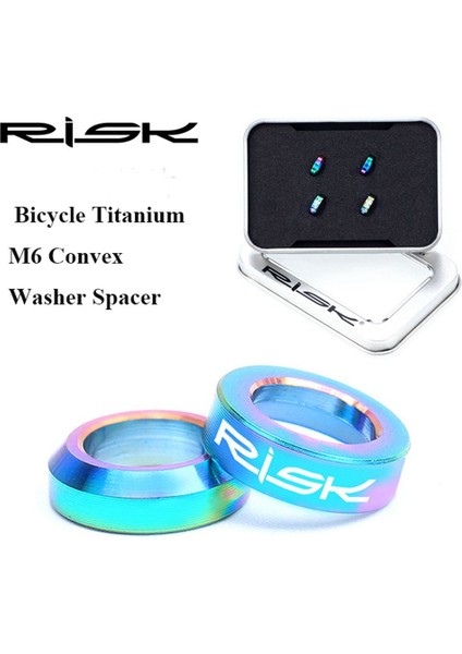 28.6mm-1pc Tarzı Dağ Bisikleti ve Bmx Bisikleti Için 2 Çift Rısk Titanyum M6 Konkav ve Konveks Yıkayıcı Spacer Disk Fren Kaliper Grup Montaj Civataları Için Amac (Yurt Dışından)