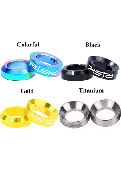 28.6mm-1pc Tarzı Dağ Bisikleti ve Bmx Bisikleti Için 2 Çift Rısk Titanyum M6 Konkav ve Konveks Yıkayıcı Spacer Disk Fren Kaliper Grup Montaj Civataları Için Amac (Yurt Dışından)