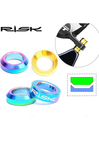 28.6mm-1pc Tarzı Dağ Bisikleti ve Bmx Bisikleti Için 2 Çift Rısk Titanyum M6 Konkav ve Konveks Yıkayıcı Spacer Disk Fren Kaliper Grup Montaj Civataları Için Amac (Yurt Dışından)