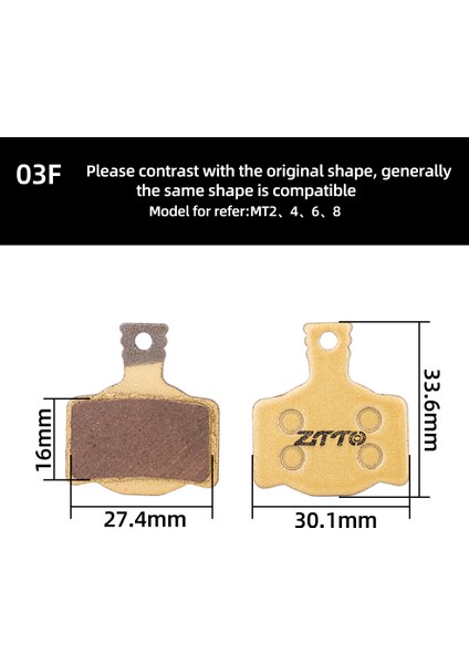MJ-03F Stili Ztto 1 Çift Mtb Bisiklet Tam Metal Disk Fren Balataları mt G03TI G04 Db1 Seviye Kılavuzu Kodu Bb5 Bb7 Mt2 Mt4 Xt Için (Yurt Dışından)