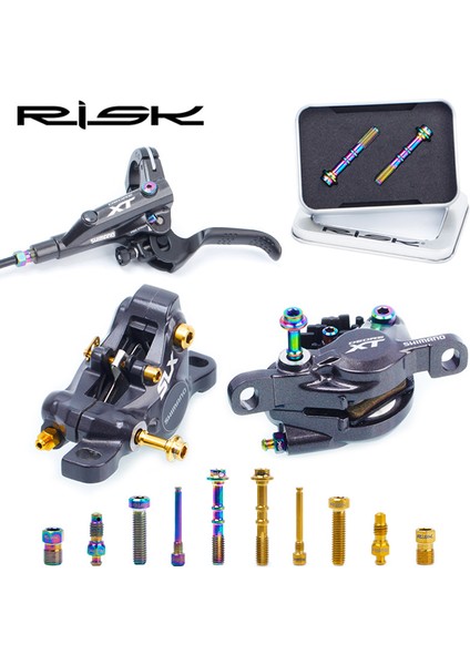 Kaliper Cıvatası Siyah Stili Risk Titanyum Bisiklet Fren Vidaları Bisiklet Hidrolik Disk Fren Yağı Sızdırmaz Ultralight Mtb (Yurt Dışından)