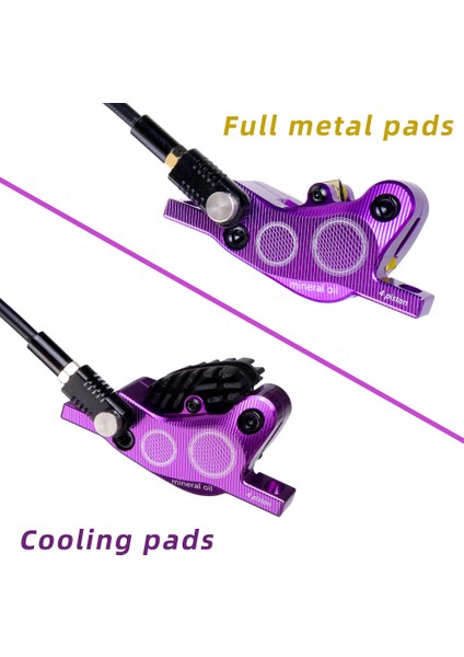 DS01 Stili ile 2 Adet 180MM Dağ Bisikleti Hidrolik Disk Fren Xc Trail Kaliper Soğutma Tam Metal Yağ Basıncı Sol Ön Sağ Arka mm (Yurt Dışından)