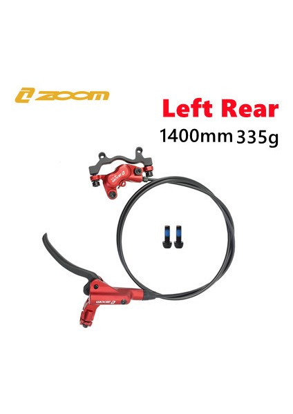 Kırmızı Sol Arka Stil Zoom HB876 Dört Piston Dağ Bisikleti Hidrolik Disk Fren Seti 4-Piston Mtb Yağ Basınç Fren Balata mm Bisiklet Freni (Yurt Dışından)