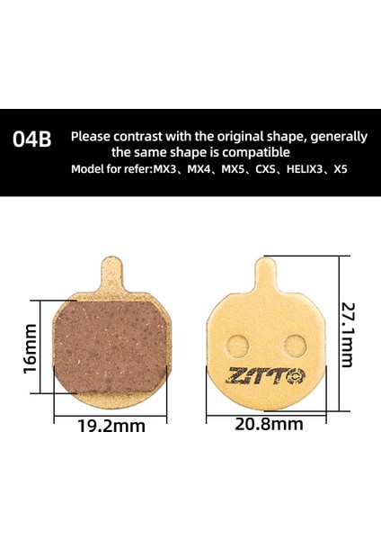 MJ-04B Stili Ztto 1 Çift Mtb Bisiklet Tam Metal Disk Fren Balataları mt G03TI G04 Db1 Seviye Kılavuzu Kodu Bb5 Bb7 Mt2 Mt4 Xt Için (Yurt Dışından)