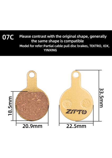 MJ-07C Stili Ztto 1 Çift Mtb Bisiklet Tam Metal Disk Fren Balataları mt G03TI G04 Db1 Seviye Kılavuzu Kodu Bb5 Bb7 Mt2 Mt4 Xt Için (Yurt Dışından)
