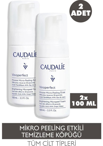 Caudalie Vinoperfect Işıltı Verici Mikro Peeling Temizleme Köpüğü 100 ml 2 Adet