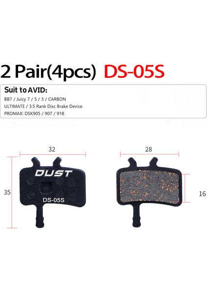 DS-05S Stili 2 Çift 4 Adet Dağ Bisikleti Hidrolik Disk Seramik Metal Fren Balataları B01S Sram Avıd Hayes Magura Zoom Fren Balataları (Yurt Dışından)