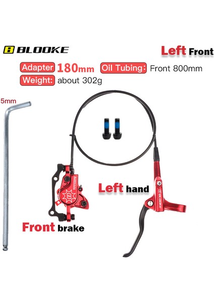180 mm Sol Ön Stil Bisiklet Ön Arka Fren Kolu Kırmızı Hidrolik Yağ Disk Fren Fren Kolu Somun Rotor Scooter Dagı Bısıklet Için (Yurt Dışından)