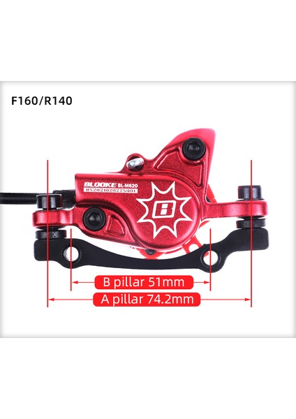 180 mm Sol Ön Stil Bisiklet Ön Arka Fren Kolu Kırmızı Hidrolik Yağ Disk Fren Fren Kolu Somun Rotor Scooter Dagı Bısıklet Için (Yurt Dışından)