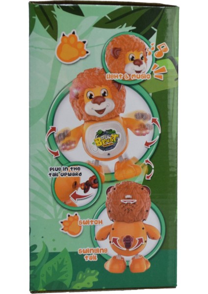 Hareketli Aslan Robot Sesli, Işıklı ve Pilli 20 cm