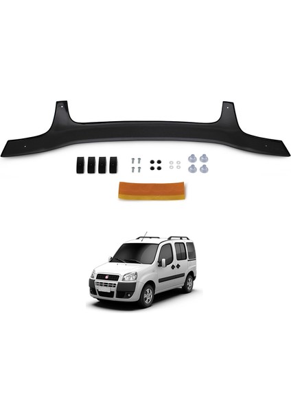 Fiat Doblo 2000-2005 Arası Kaput Rüzgarlığı Maskesi Kalın Parlak Siyah
