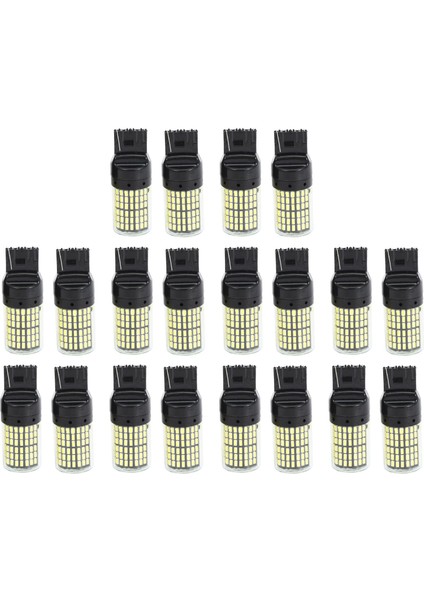 20 Adet Süper Canbus T20 7440 W21W WY21W 144-SMD Ters Işık Dönüş Sinyal Işığı, Siyah Kabuk (Beyaz Işık) (Yurt Dışından)