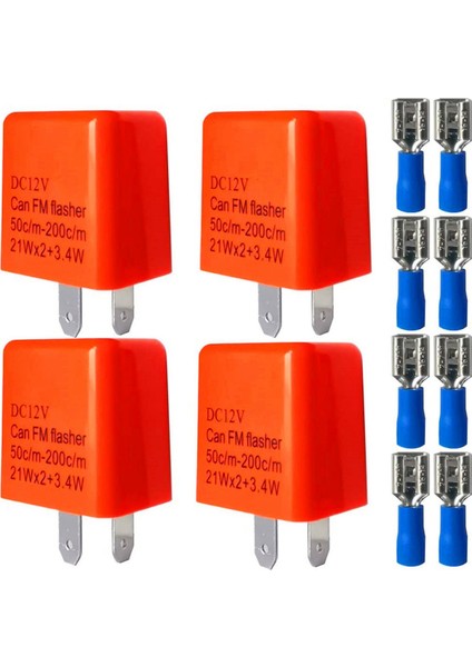 4 Adet 2 Pin Motosiklet LED Flaşör Rölesi 12V Ayarlanabilir Dönüş Sinyalleri Frekansı Flaşör Gösterge Röleleri (Yurt Dışından)