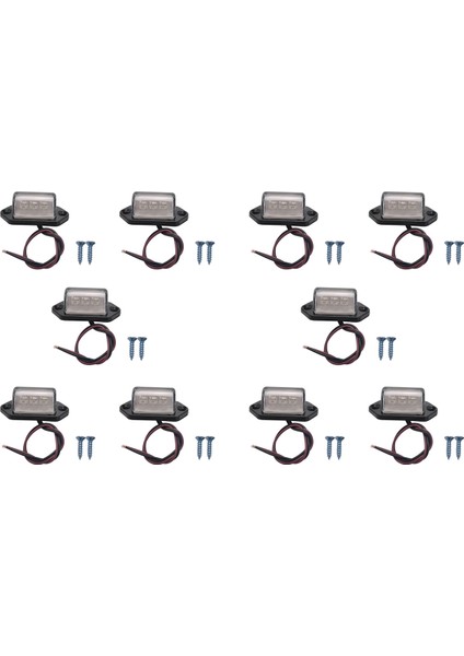 10X 12/24V 3 LED Plaka Gün Işığı Tekne Rv Kamyon Römork Iç Lamba (Yurt Dışından)
