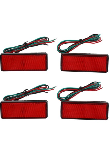 4x LED Kırmızı Reflektör Kuyruk Fren Dur Marker Hafif Kamyon Römork Atv Rv Motor Suv (Yurt Dışından)