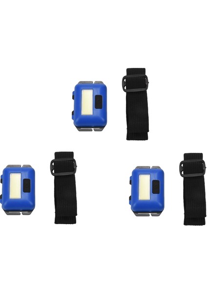 3x Cob LED Mini Kafa Işık Lambası Far 3 Modu Açık Kamp Balıkçılık Için Yağmur Geçirmez El Feneri Kafası Mavi (Yurt Dışından)