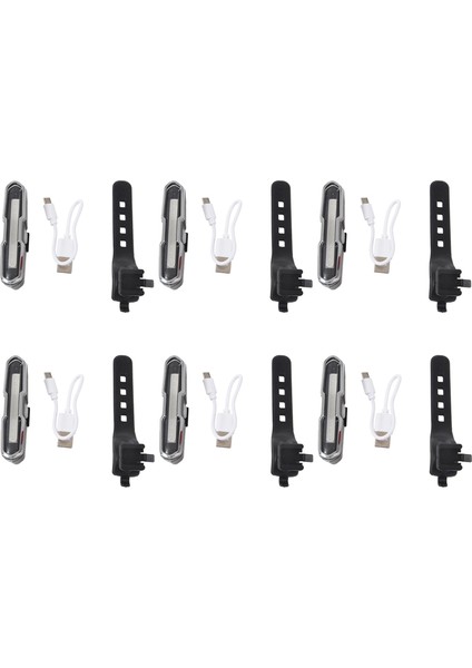 6x Bisiklet Kuyruk Işık Ultra Bisiklet Işık USB Şarj Edilebilir LED Bisiklet Arka Işık 5 Işık Modu Farlar Kırmızı + Mavi (Yurt Dışından)