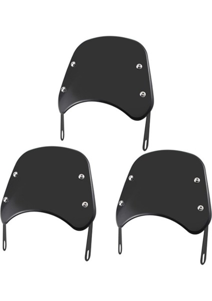 3 Adet 5-7 Inç Motosiklet Far Cam Rüzgar Deflektörü Ön Cam Evrensel (Yurt Dışından)