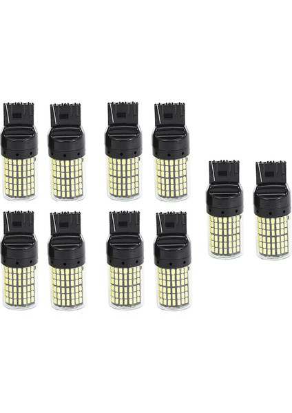 10 Adet Süper Canbus T20 7440 W21W WY21W 144-SMD Ters Işık Dönüş Sinyali Işığı (Beyaz Işık) (Yurt Dışından)