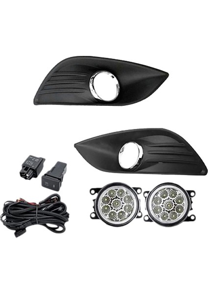 LED Sis Lambası Far Sis Lambası Kapağı Izgara Çerçeve Kablo Demeti Anahtarı Kiti Focus Mk2 2009-2011 (Yurt Dışından)