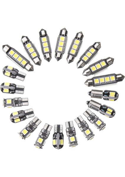 20 Adet Araba LED Ampuller Iç Kiti Kubbe Gövde Kapı Plaka Işık Süper Parlak Canbus Hata Ücretsiz Iç Lamba 5 Serisi E39 M5 Harita 1997-2003 (Yurt Dışından)