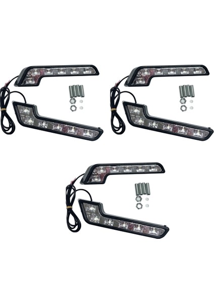 Arabalar Için 6x 12V Süper Parlak Drl LED Gündüz Farları Otomatik Su Geçirmez LED Sürüş Işıkları Sis (Yurt Dışından)