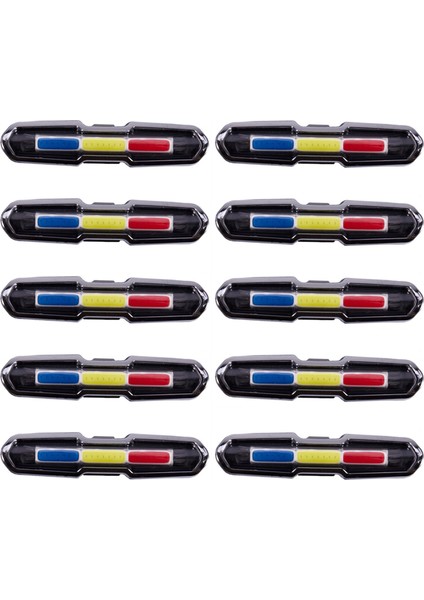 10X USB Şarj Edilebilir Ön Arka Bisiklet Işık Lityum LED Bisiklet Arka Lambası Bisiklet Kask Işık Lambası (Yurt Dışından)