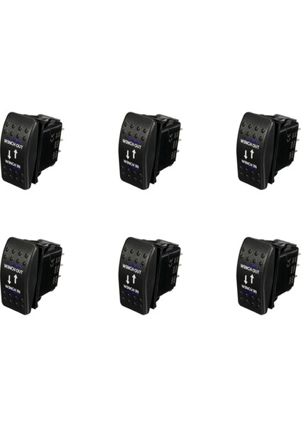 6x 12V 20A Vinç Çıkışı Açık-Kapalı-Açık Rocker Anahtarı 7 Pinli LED Mavi (Yurt Dışından)