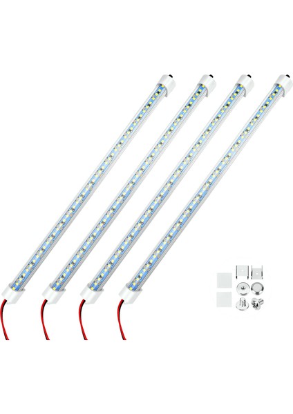 12V Iç LED Işık Çubuğu 48 Şerit Işıklar, Anahtar ve Mıknatıslarla 6500K Beyaz Işık, Abd Fişli Araba Van Rv Için (Yurt Dışından)